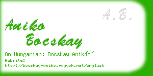 aniko bocskay business card